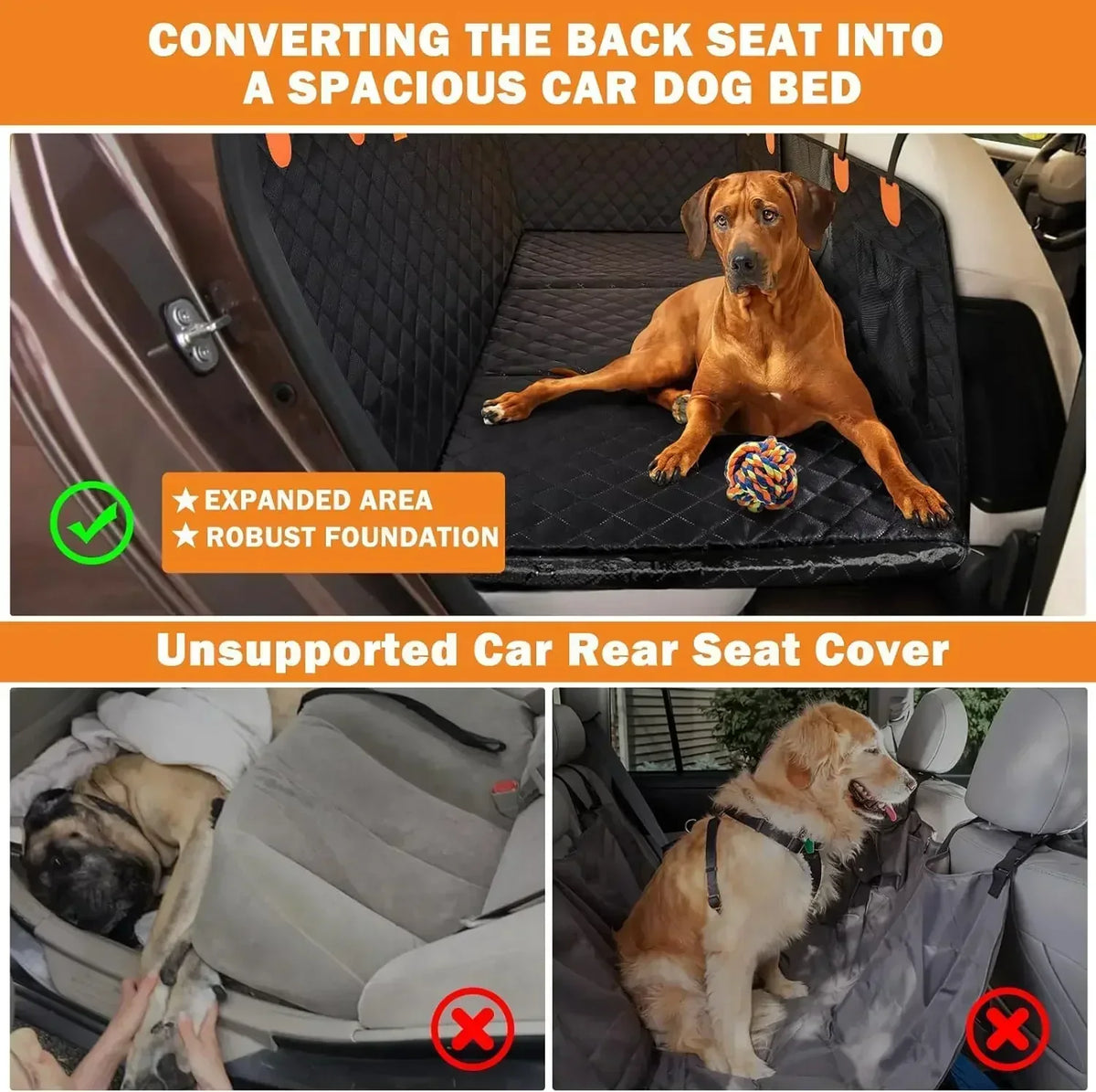 PawMint 2.0™ - Hard Bottom Back Seat Extender + (FREE Dog Bed)