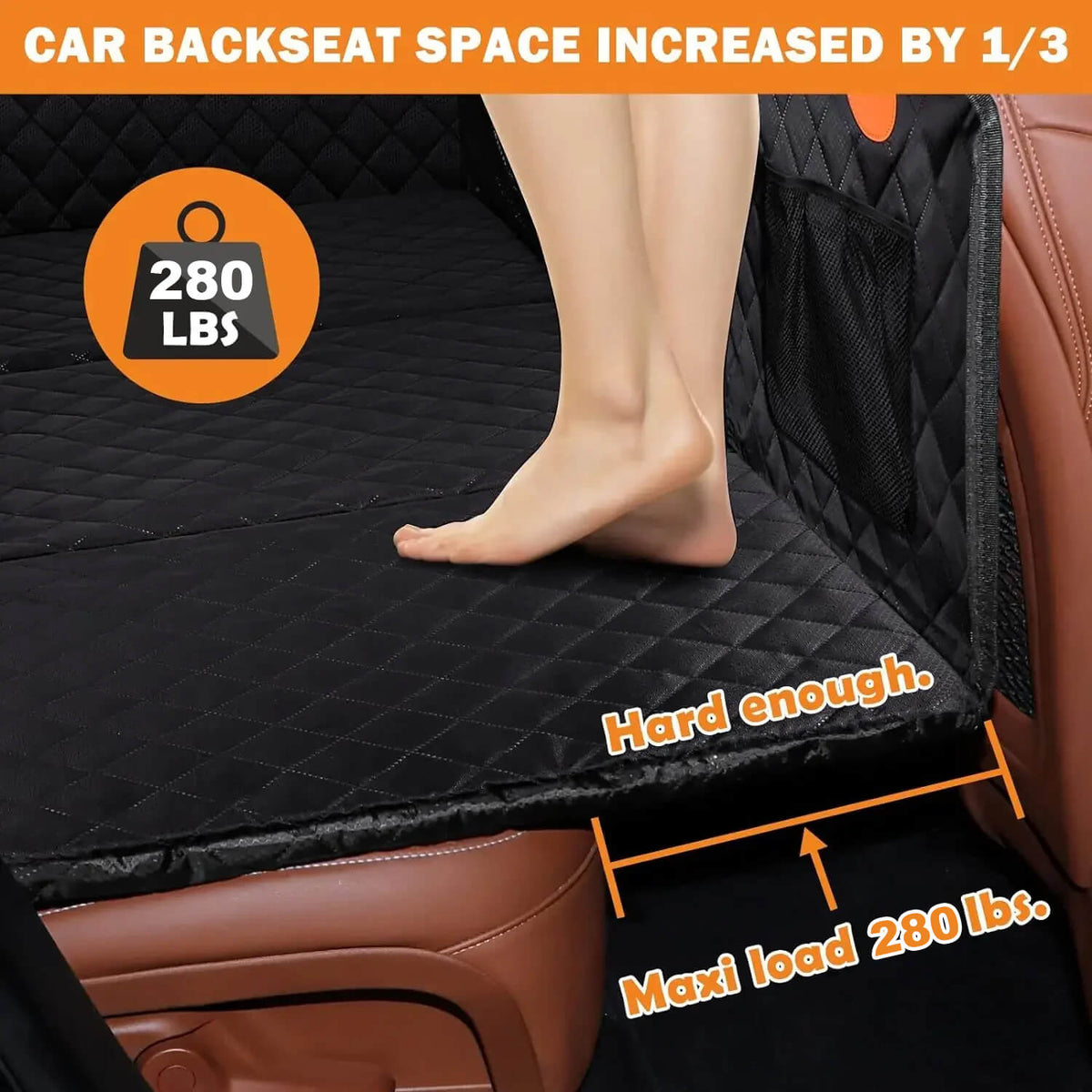 PawMint 2.0™ - Hard Bottom Back Seat Extender + (FREE Dog Bed)