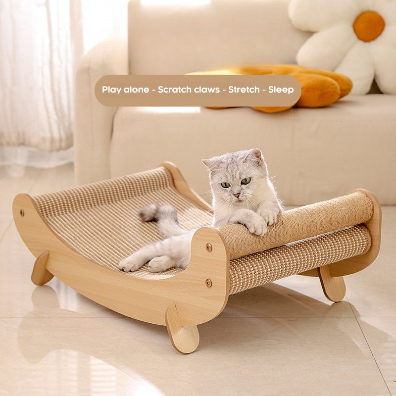 Best Pet Toys™ Wooden Scratcher Bed