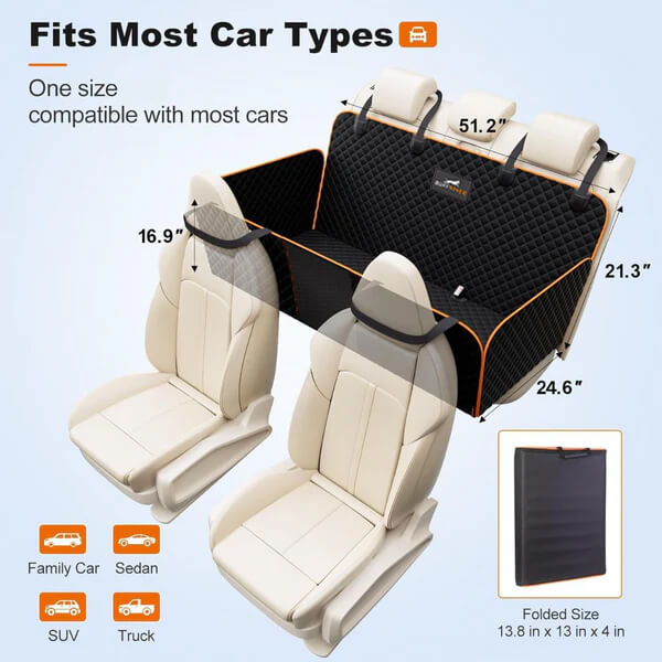 PawMint 2.0™ - Hard Bottom Back Seat Extender + (FREE Dog Bed)